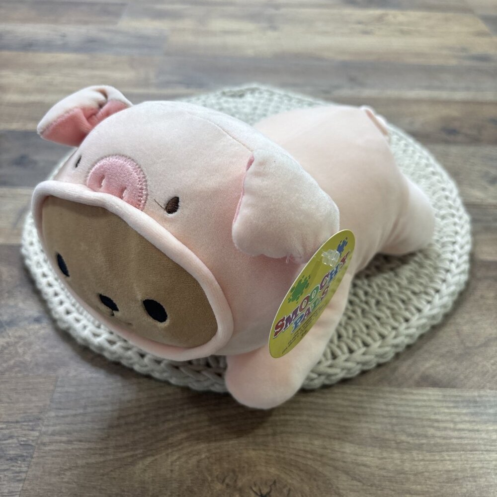 Smoochy Pals Hooded Animals Pink Pig Plush 10” NEW w TAG Linzy Toys